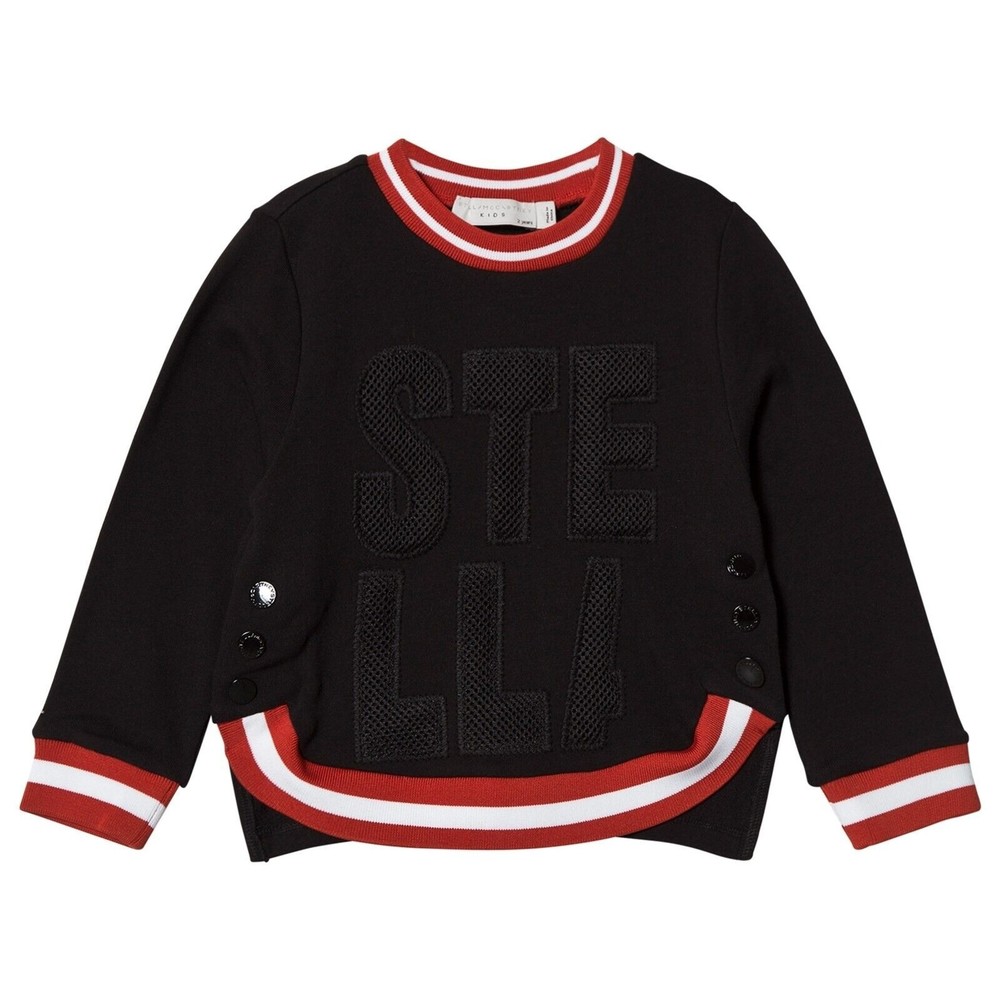 STELLA MCCARTNEY KIDS BLACK STELLA MESH SWEATSHIRT 10 yr